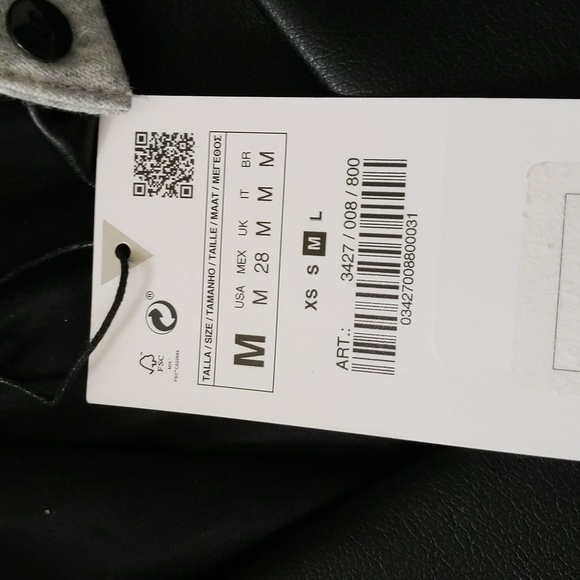 Zara Faux Leather Biker Jacket with Removable Hood - Picture 5 of 9